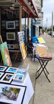 This is my art studio where I am holding an open studio. I am exhibiting both indoors and outdoors.