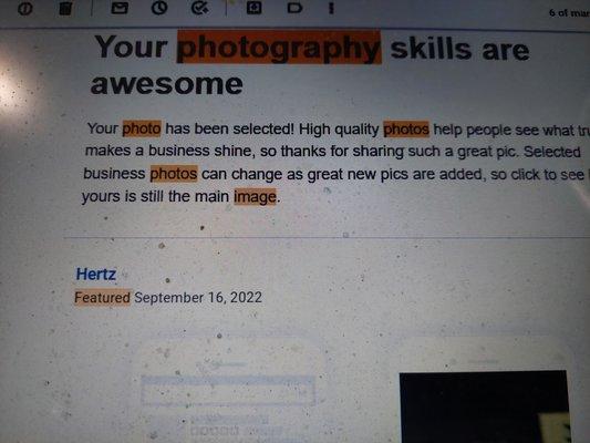 Featured on September 16th -sons birthday or birthdate  from Yelp - thanks again great brother Mr. Clyde -branch Manager in Hertz apopka,FL