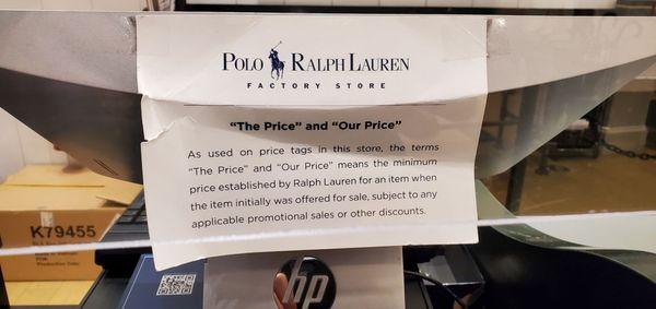 "The Price" and "Our Price" Definition