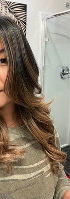 Trimmed, layered, and toned hair done by Conchita