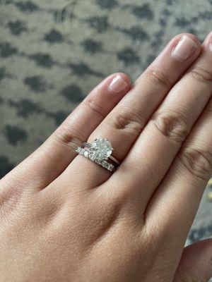 Resized and cleaned wedding ring - $120. Came back so beautiful.