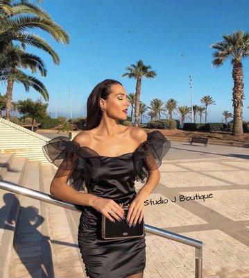 Satin Black cocktail dress