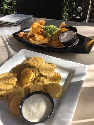 Fried pickles and nachos that took 60 minutes to deliver