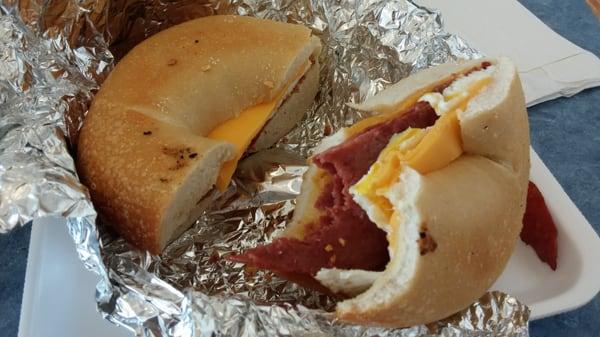 Breakfast bagel- egg, cheese, Taylor Ham