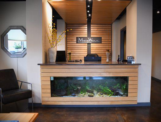 Make sure to check out our aquarium at the firm!