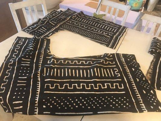 Custom mud cloth lay out