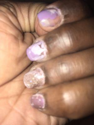 Did horrible job my nails should not look like this rite here I got them done on February 13,2017