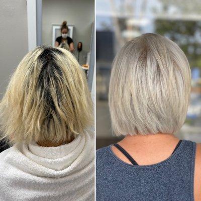 Bleach hair and haircut by Atosa