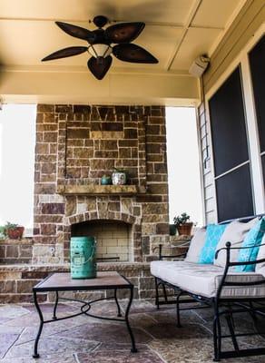 Stone outdoor chimenea.