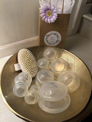 Cupping and dry brushing offered with your massage