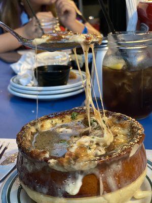 French onion soup and muscle marinara