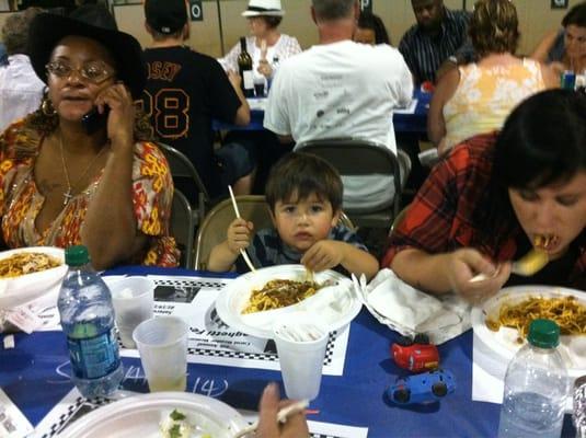 All plates empty at the 2012 spaghetti feed