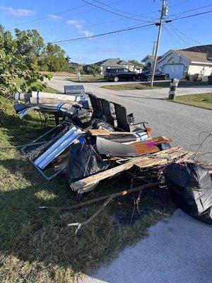 This was all the garbage they left around the yard that had to be brought to the curb and paid to have removed.