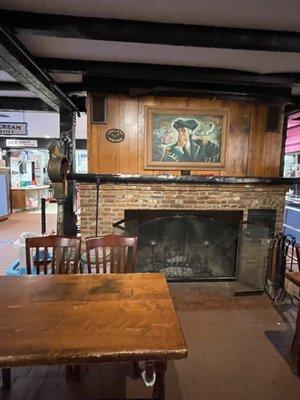 The Fireplace & Wooden Tables & Chairs  @ Putnam Pantry in Danvers MA.