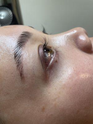 Brow lamination and lash lift