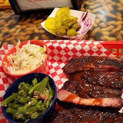 St Louis Ribs, Coleslaw and Southern Green Beans