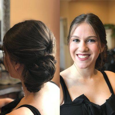 Pre-prom trial updo and makeup by Liz