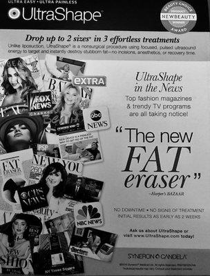 UltraShape - the only FDA cleared fat reduction ultrasound with unbelievable results. No Pain. No Freezing. No Heat. Remarkable Results.