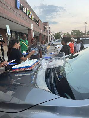 Our children were (outside) trying to enjoy birthday cake while being prohibited from being welcomed to do so inside.  Don't patronize!