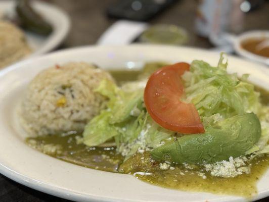 Cheese Green Sauce Enchiladas