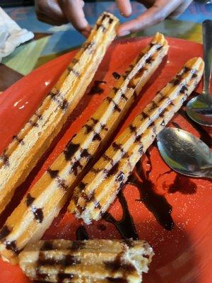 Churros (overcooked/crunchy)