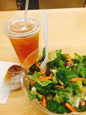 Salad. Roll. And tea! Lunch special for $7.60