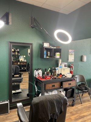 Workstation at Fademasters Barbershop