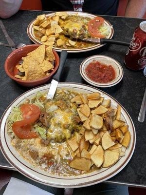 Mexican Steak with green chili sauce