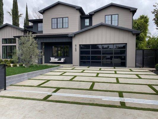 Black on black glass garage door