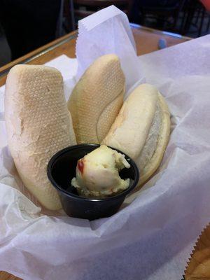 Bread basket with garlic butter