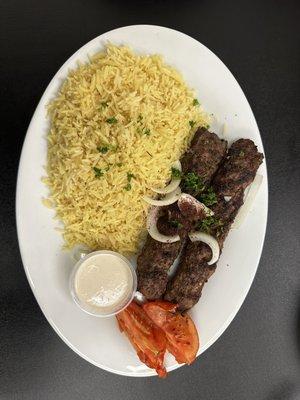 Iraqi Lamb Kabob Plate