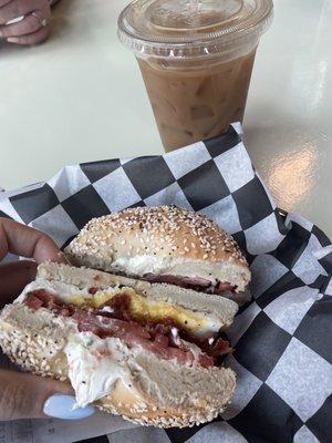 The Special Breakfast Sandwich & Cold Brew w/ Almond Milk and SF Vanilla