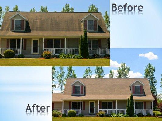 We get rid of ugly roof algae stains. No pressure is used.