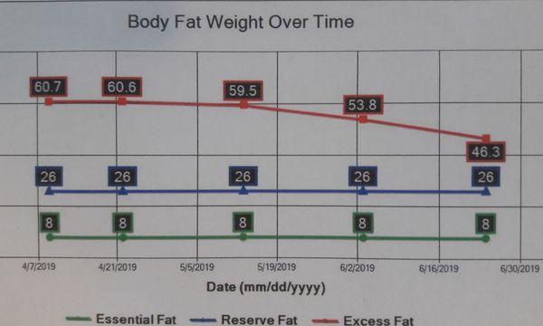 Body fat loss is tracked