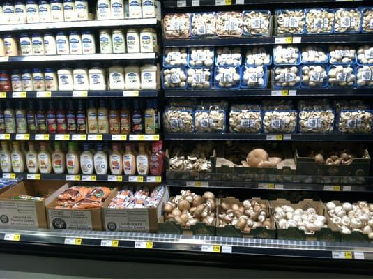 Plethora of mushrooms and dressings.