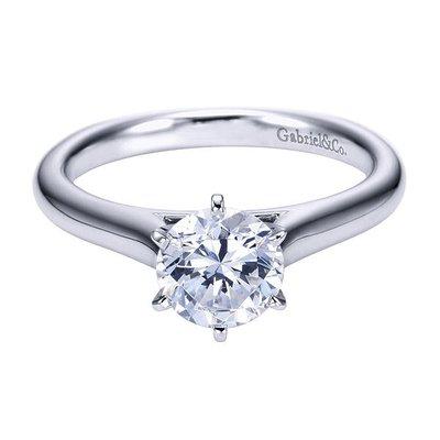 Abby's has solitaires in white gold and platinum in sizes from 3/4 ct to 3 ct in all qualities.