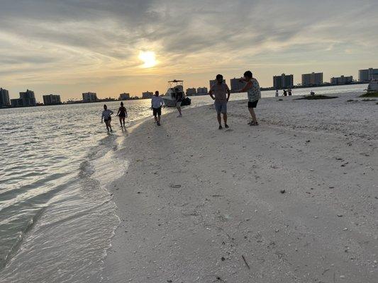 Shell collecting on island