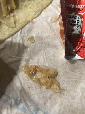 Piece of plastic that was in my Chorizo Burrito.