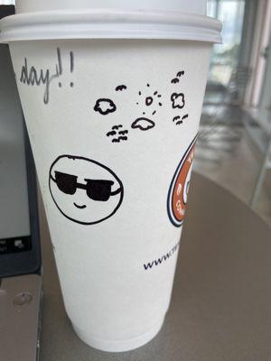 Special note on my cup from staff