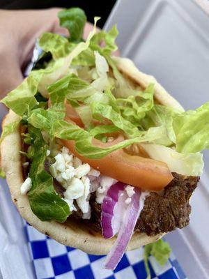 Beef Souvlaki Sandwich (add feta)