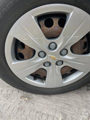 Scratched tire rim