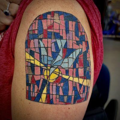 Stained glass tattoo by Heather Pilapil