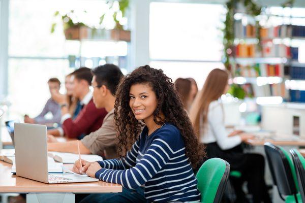 Student with a laptop