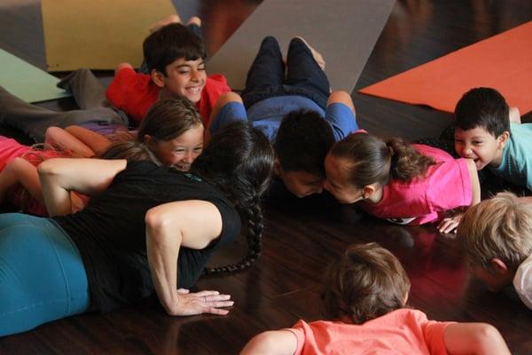 Having fun in a Kids Yoga Class