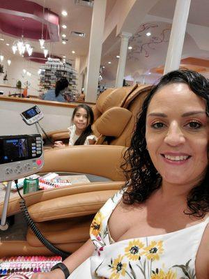 Mommy and daughter mani pedi