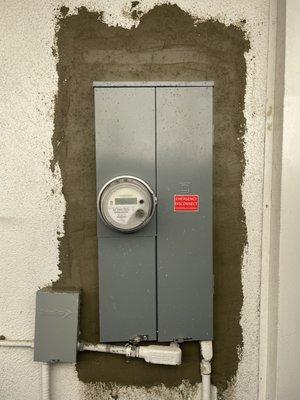 200amp Panel Upgrade with stucco finish