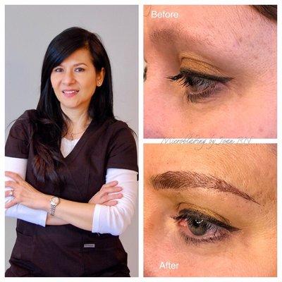 Blade and Shade technique. Best for those with barely any eyebrows.