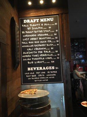 Beer menu