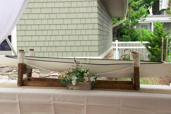 Canoe on a dock - Buffet Boat / Seafood server