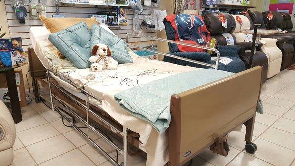 Hospital bed for sale. Visit our Houston showroom